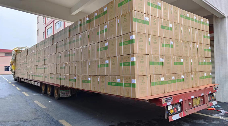 場面壯觀！國內(nèi)某知名品牌客戶2000臺波輪洗衣機高效裝柜完畢